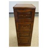 1084	4 DRAWER FILE CABINET, PANELED DRAWER FRONTS, BACK IS FINISHED