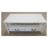 1088	PIER 1 TWO DRAWER COFFEE TABLE, PAINTED WHITE, 46 IN X 23 3/4 IN X 18 IN HIGH