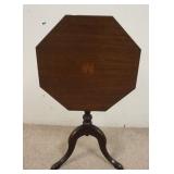 1094	SMALL INLAID TILT TOP TABLE, OCTAGONAL, 17 1/4 IN ACROSS THE TOP X 22 IN HIGH