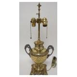 1135	ANTIQUE BRASS ELECTRIFIED PARLOR LAMP, 22 IN
