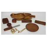 1138	LOT OF DANISH DESK ITEMS AND DIVIDED LEAF TRAY