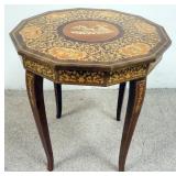 1150	INLAID TABLE WITH LIFT TOP AND MUSIC BOX INSERT, 18 1/2 IN ACROSS X 20 3/4 IN HIGH