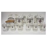 1156	15 PIECE JB&W BAVARIA LUSTER CANISTER SET, CRUETS ARE 9 IN HIGH