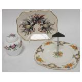 1172	3 PIECE CHINA LOT, WEDGWOOD, LENOX AND ART DECO, CENTER HANDLE SERVER IS 8 1/2 IN AND HAS CHIPS