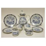 1180	BAVARIAN 9 PIECE  TEA AND PASTRY SET, TEA POT IS 10 IN HIGH AND HAS A SMALL NICK ON THE INSIDE 