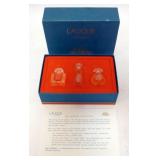 1193	3 BOTTLE LALIQUE PERFUME SET IN BOX, *THE ULTIMATE COLLECTION*, TALLEST BOTTLE IS 2 3/8 IN