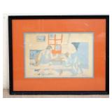 1219	8 FRENCH REVERSE PAINTED GLASS PLATES WITH TULIPS, 7 3/4 IN