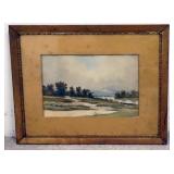 1223	BLUE & WHITE CHCKERBOARD QUILT, SOLID BLUE BACK, 73 IN X 62 IN