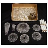 1262	LOT OF CUT BOBACHES, PRISMS, ETC, LOT ALSO INCLUDES CANDLE STYLE SLEEVES