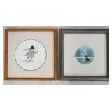 1046	LOT OF TWO SIGNED LIMITED EDITION P. BUCKLEY MOSS PRINTS; ONE DEPICTS AN ICE SKATING COUPLE & I