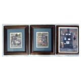 1056	LOT OF THREE WILMA B. VINCENT PRINTS. ONE OF THE PRINTS DECPICTING A STOVE IS LIMITED EDITION S