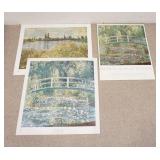 1090	LOT OF THREE CLAUDE MONET ART POSTERS. LOT INCLUDES TWO BY THE NEW YORK GRAPHIC SOCIETY; *BANKS