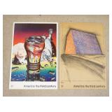 1091	LOT OF 2 AMERICA: THE THIRD CENTURY BICENTENNIAL POSTERS SPONSORED BY MOBIL OIL.  24 IN X 35 IN