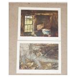 1107	LOT OF TWO ANDREW WYETH ART POSTERS BY AARON ASHLEY INC. *SPRING BEAUTY* HAS SOME MINOR TEARS A