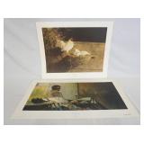 1108	LOT OF TWO WYETH ART POSTERS; *LEGHORNS* BY JAMES WYETH PRINTED BY TRINTON PRESS INC.  28 IN X 