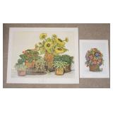 1117	LOT OF TWO IDA PELLEI ART PRINT/POSTERS BY NEW YORK GRAPHIC SOCIETY; *BASKET BOUQUET WITH ANEMO