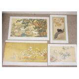 1118	LOT OF FOUR ASIAN ART POSTERS BY NEW YORK GRAPHIC SOCIETY. LOT INLCUDES; *BLACK CAT* BY SHUNSO 
