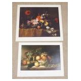 1120	LOT OF TWO ART POSTERS BY NEW YORK GRAPHIC SOCIETY; *FRUIT* BY JAMES PEALE & *FLOWER PIECE POPP