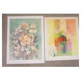1122	LOT OF TWO FLORAL ART POSTERS BY NEW YORK GRAPHIC SOCIETY; *APRIL FLOWERS* BY CAROL AUER COPYRI