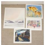 1125	LOT OF FOUR ART POSTERS BY NEW YORK GRAPHIC SOCIETY. LOT INCLUDES; *PETIT CAFÉ, MONTMARTRE* BY 