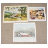 1130	LOT OF THREE ART POSTERS OF NEW YORK GRAPHIC SOCIETY OF BARNS/FARM SCENES. LOT INCLUDES *THE RE