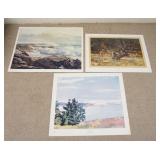 1131	LOT OF THREE ART POSTERS BY NEW YORK GRAPHIC SOCIETY. LOT INCLUDES; *WHITE TAIL DEER* BY TRAVIS
