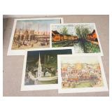1132	LOT OF FOUR ART POSTERS BY NEW YORK GRAPHIC SOCIETY. LOT INCLUDES; * SUNDAY VISITERS* BY E. MEL