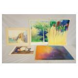 1138	GROUP OF ARTWORK SIGNED ELIOT RANAAN. LARGEST IS 27 3/4 IN X 19 1/2 IN 