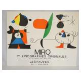 1139	JOAN MIRO ART EXHIBITION POSTER.  20 IN X 26 IN. 
