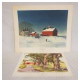 1143	LOT OF TWO ART POSTERS BY NEW YORK GRAPHIC SOCIETY. LOT INCLUDES; *SUNLIT PATTERNS* BY LUIGI LU