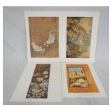 1146	LOT OF FOUR ASIAN ART PRINTS. LARGEST IS 15 1/4  X 21 1/4 IN. PRINTS HAVE SOME WEAR AROUND THE 