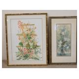 1184	LOT OF TWO FRAMED FLORAL ART PRINTS. LARGEST IS 36 3/4 IN X 28 3/4 IN INCLUDING FRAME. 