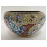 1003	CLOISONNE BOWL W/FLORAL DESIGN SURROUNDING, APPROXIMATELY 5 1/4 IN HIGH X 8 1/2 IN WIDE