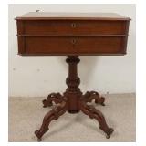 1022	WALNUT VICTORIAN 2 DRAWER STAND, 28 1/2 IN X 23 IN X16 IN