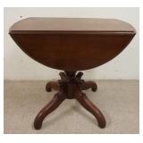 1025	VICTORIAN WALNUT DROP LEAF OCCASIONAL TABLE, 36 IN OPEN, 17 1/4 IN X 29 IN HIGH