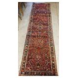 1050	ORIENTAL RUNNER, END CUT,  SEW REATTACHED NEAR END, 2 FT 9  IN X 9 FT 3 IN