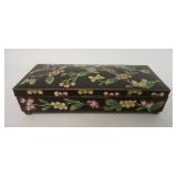 1078	CLOISONNE HINGED BOX W/FLORAL DESIGN, 7 1/2 IN X 3 1/2 IN X 1 3/4 IN HIGH