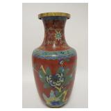 1080	CLOISONNE VASE FLOWER & VINE DECORATIONS, 15 1/2 IN HIGH