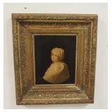 1088	VICTORIAN CANVAS PRINT, TEAR IN CENTER, 17 3/4 IN X 19 3/4 IN