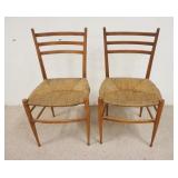1092	PETITE SHAKER STYLE RUSH SEAT SIDE CHAIRS, MATCHED SET