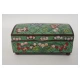 1099	CLOISONNE HINGED DOME TOP BOX, 4 1/4 IN X 3 IN X 1 3/4 IN HIGH