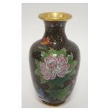 1106	CLOISONNE VASE W/FLOWERS & BIRD DESIGN, 6 1/4 IN HIGH