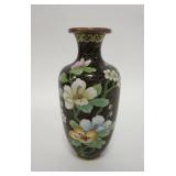 1107	CLOISONNE VASE W/FLORAL DESIGN, 6 1/2 IN HIGH