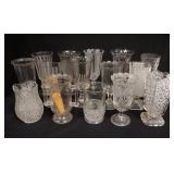 1113	GROUP OF 15 ANTIQUE PATTERN GLASS CELERIES, INCLUDES FROSTED LION, 2 BACK RIGHT ARE FLINT, FRON