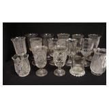 1114	GROUP OF 15 ANTIQUE PATTERN GLASS CELERIES, TALLEST IS 9 IN
