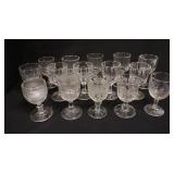 1116	GROUP OF 15 ANTIQUE FLINT GLASS GOBLETS, TALLEST IS 6 1/2 IN