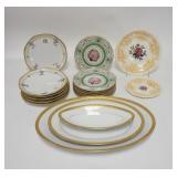 1123	18 PIECE CHINA LOT W/HUTSCHENREUTHER, COPELAND, ETC, LARGEST PLATTER IS 14 1/4 IN