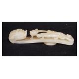 1145	WHITE JADE CARVING W/DRAGON HEAD, 5 IN LONG