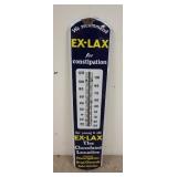 1152	EXLAX PORCELAIN THERMOMETER, SOME DAMAGE AROUND THE HOLES WHERE IS WAS HUNG, PAT MARCH 16 1919,