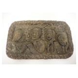 1161	BRONZE PLAQUE DEPICTING HOLOCAUST, SIGNED WITH FOUNDRY STAMP ON BACK. POSSIBLY DAVID ARONSON, 1